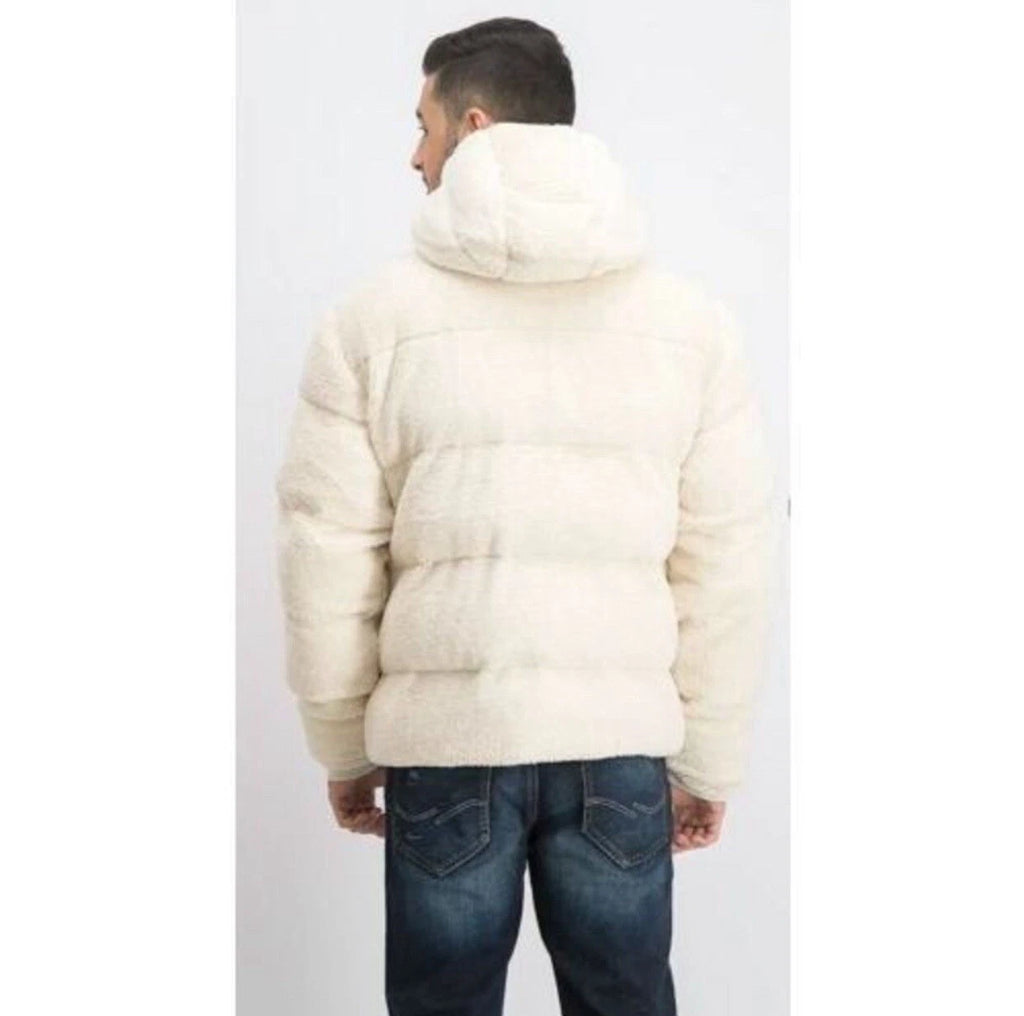 Puma X Big Sean Puffer Jacket Mens Beige Hooded Down Insulated Size M
