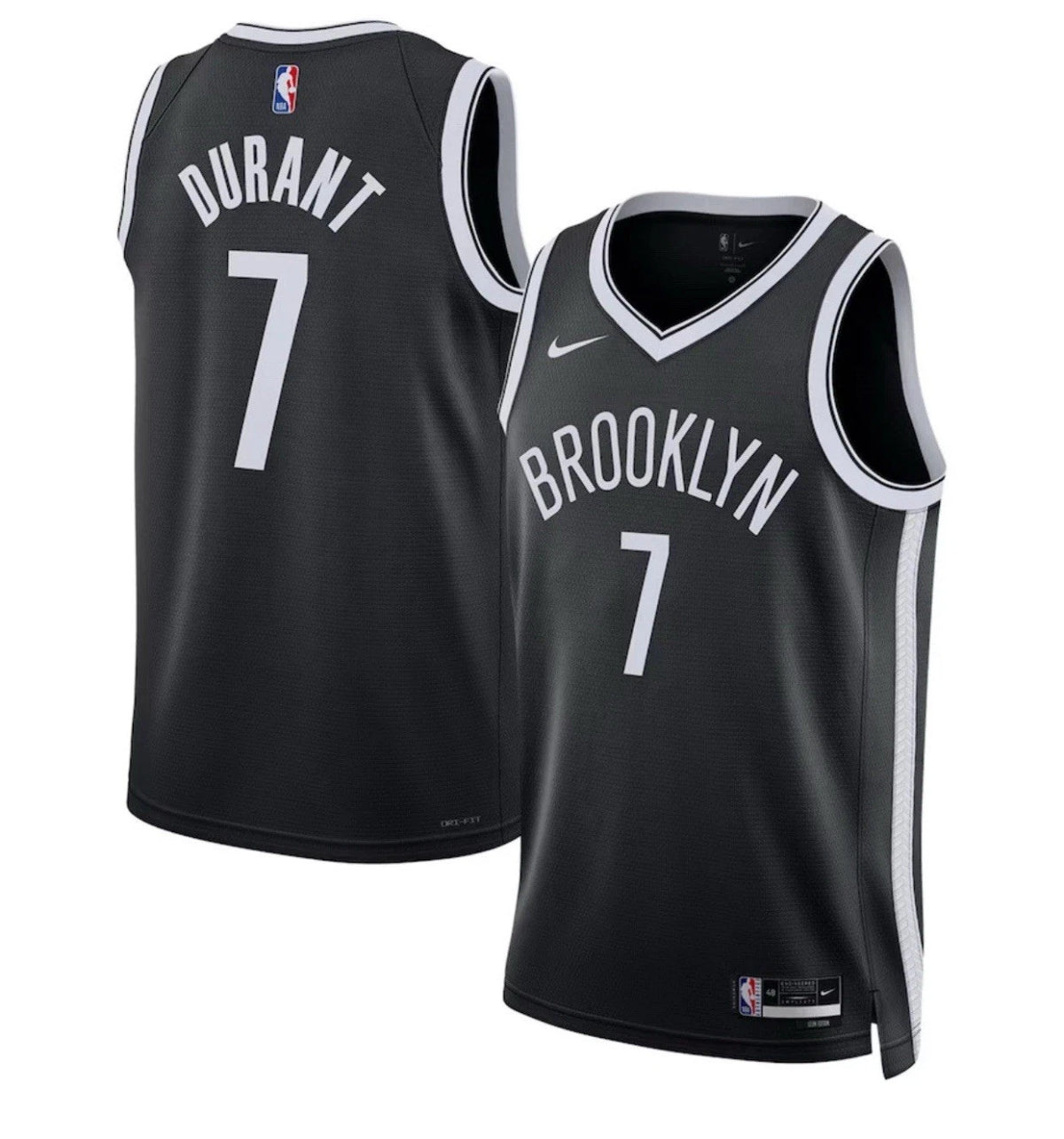 Nike Kevin Durant Brooklyn Nets Black Swingman Dri-Fit Basketball Jersey L