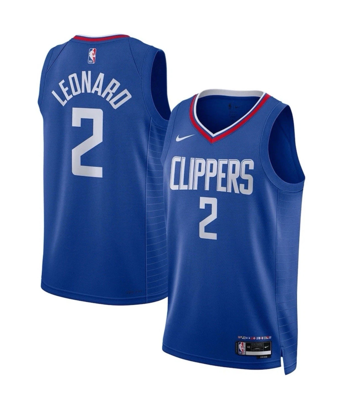 Nike LA Clippers Kawhi Leonard #2 Basketball Jersey Mens Blue 2XL CW3447-495