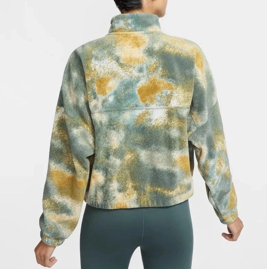 Nike One Wms Therma-FIT Oversized 1/2-Zip Fleece Printed Top Medium FZ6969-338