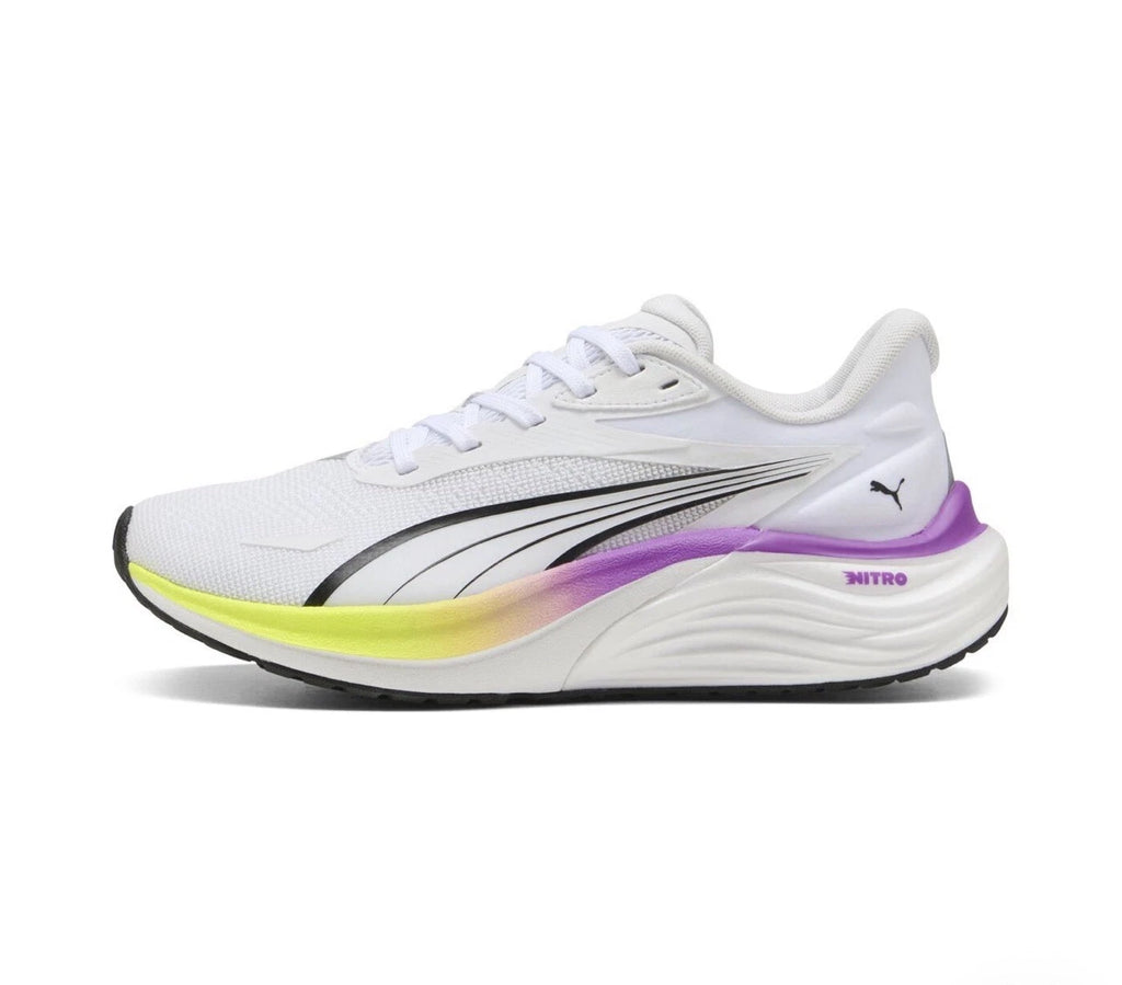 Puma Electrify Nitro 4 Womens Running Shoes White Yellow Magenta 11 31078806