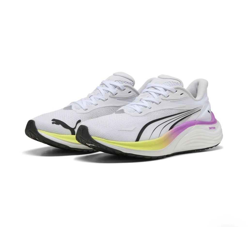 Puma Electrify Nitro 4 Womens Running Shoes White Yellow Magenta 11 31078806