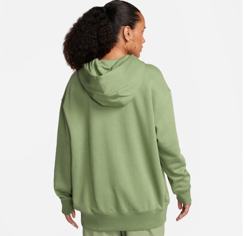 Nike Sportswear Fleece Womens Oversized Pullover Hoodie Green M NWT FN7698-386