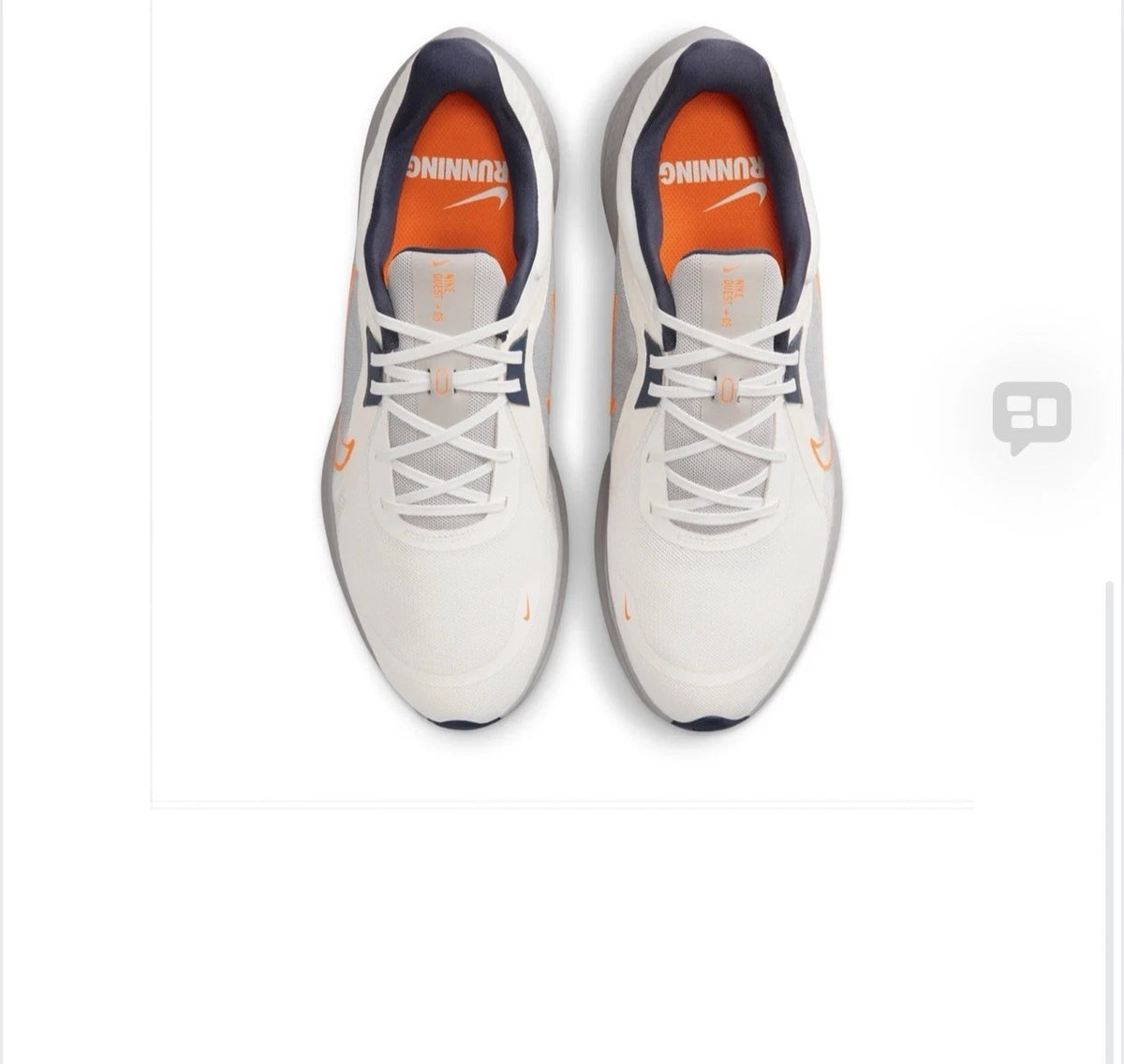 Nike Quest 5 Sail Total Orange Lace Up Running Sneakers DD0204-103 Men's Size 13