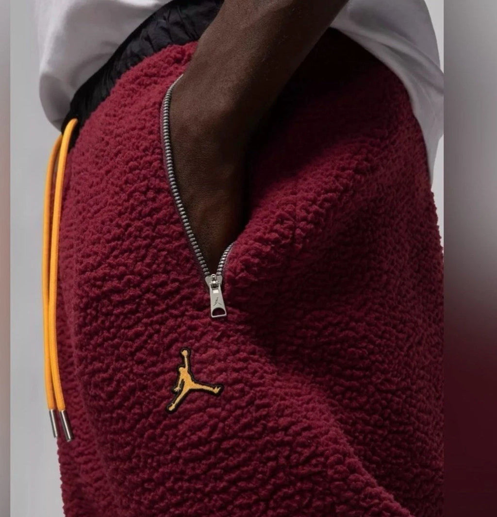 Nike Air Jordan Winter Sherpa Jogger Pants Mens Cherrywood Red 2XL NWT