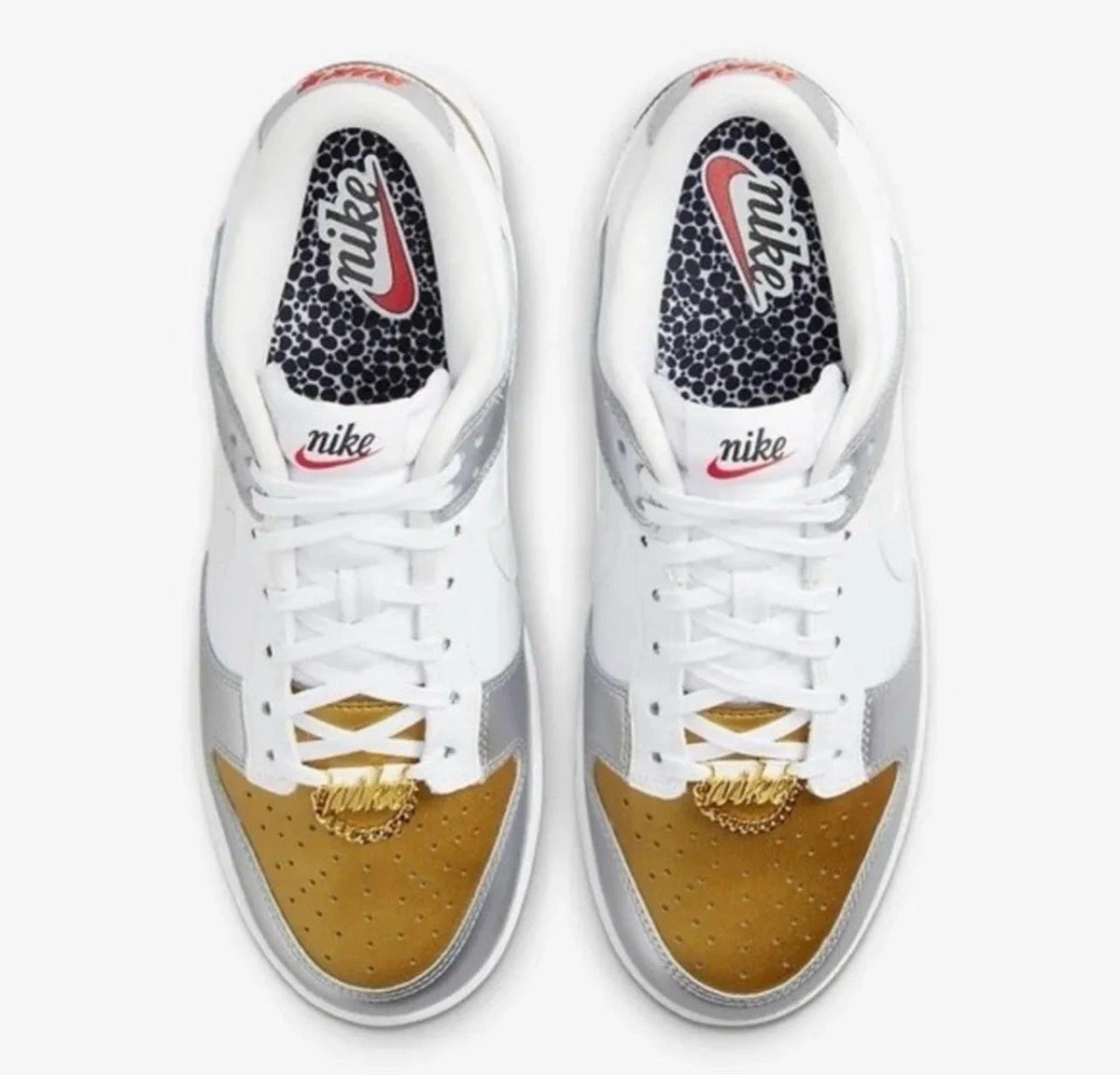 Nike Dunk SE Low Sneakers Womens Silver Gold Metallic Size 11