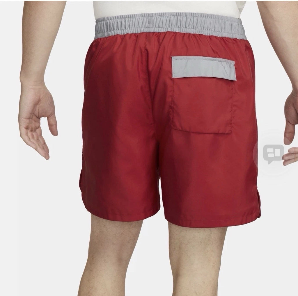 Nike Mens Woven Flow LT Red Shorts DV9620-636 Red Grey Pockets comfy Size M