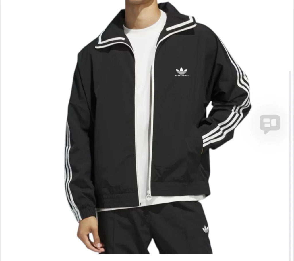 adidas Originals Basketball Shell Track Jacket Unisex Black Ivory NWT JD5197