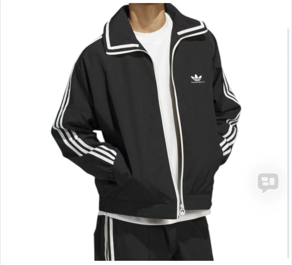 adidas Originals Basketball Shell Track Jacket Unisex Black Ivory NWT JD5197
