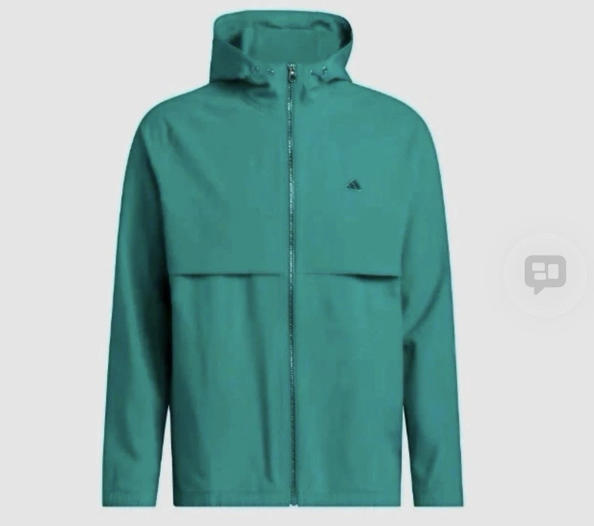 adidas Go-To Full-Zip Hooded Windbreaker Mens Pure Teal Golf 2XL NWT JL7913