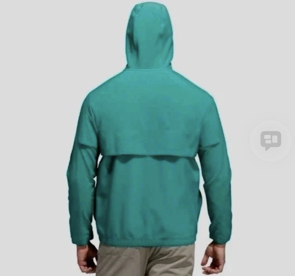 adidas Go-To Full-Zip Hooded Windbreaker Mens Pure Teal Golf 2XL NWT JL7913