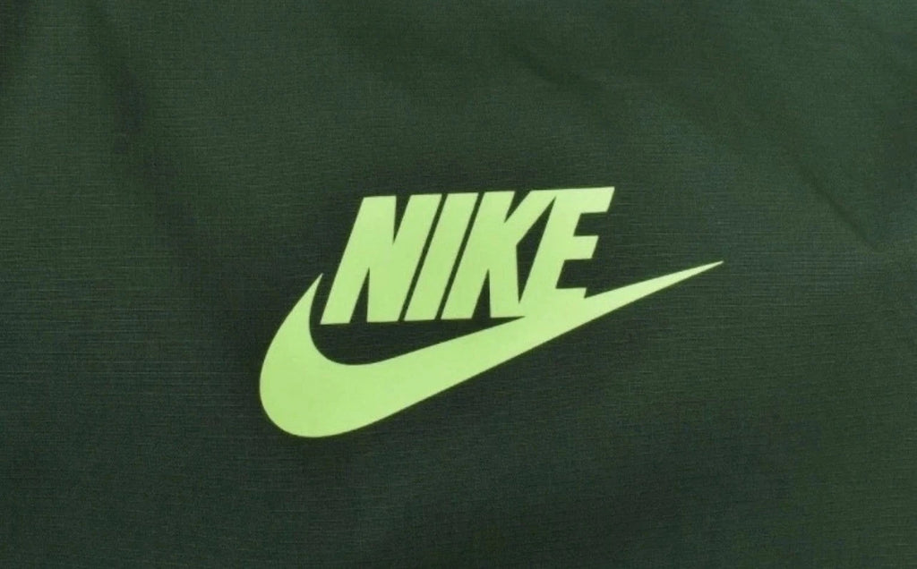 Nike Windbreaker Jacket Green Black Hooded Full-Zip Size S 727324-019