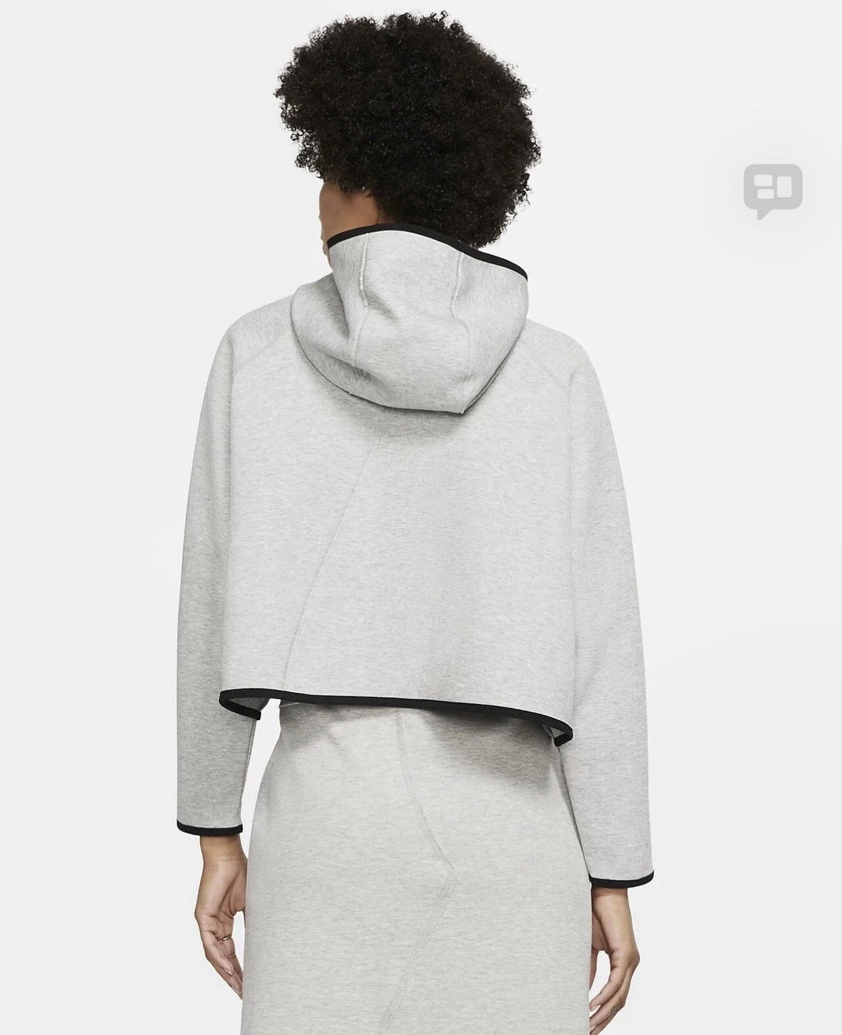 Nike BV3396-063 Women's Sportswear Tech Fleece Cape Hoodie Grey Black Size L