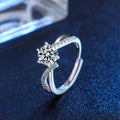 1 Carat Moissanite 925 Sterling Silver Ring front