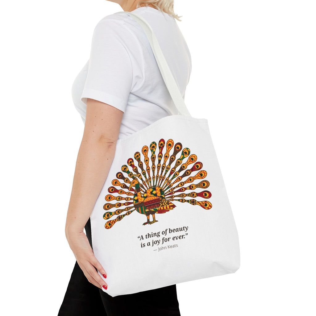 Kente Peacock Tote Bag
