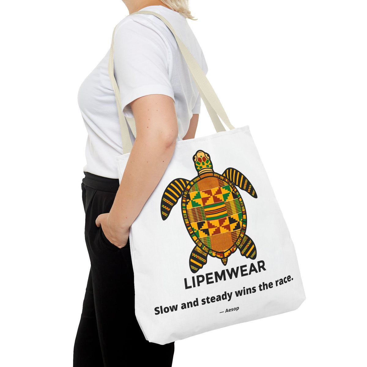 Lipemwear Kente Sea Turtle Tote Bag