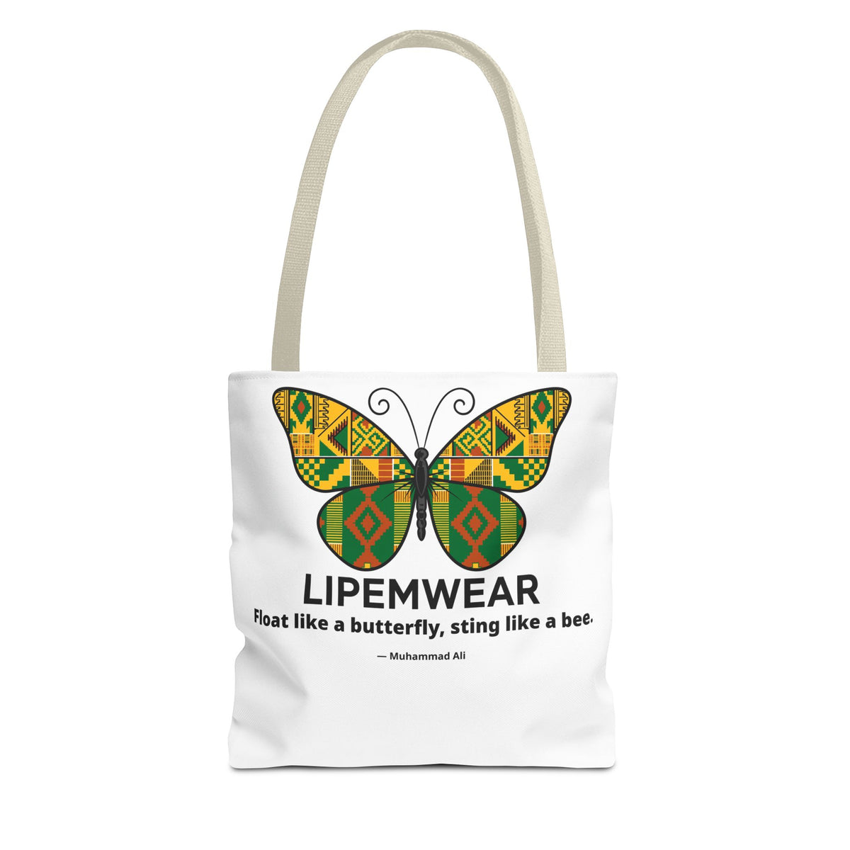 Lipemwear Kente Butterfly Tote Bag