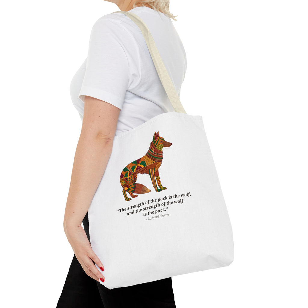 Lipemwear Kente Wolf Tote Bag