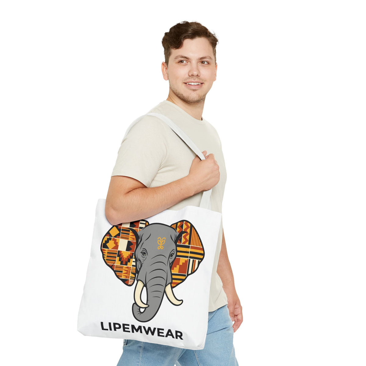 Lipemwear Kente Elephant Tote Bag