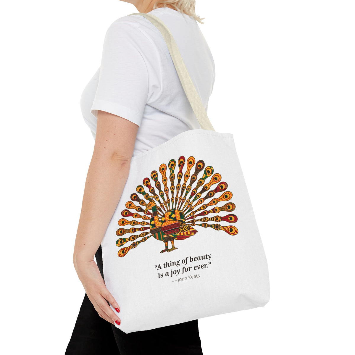 Kente Peacock Tote Bag