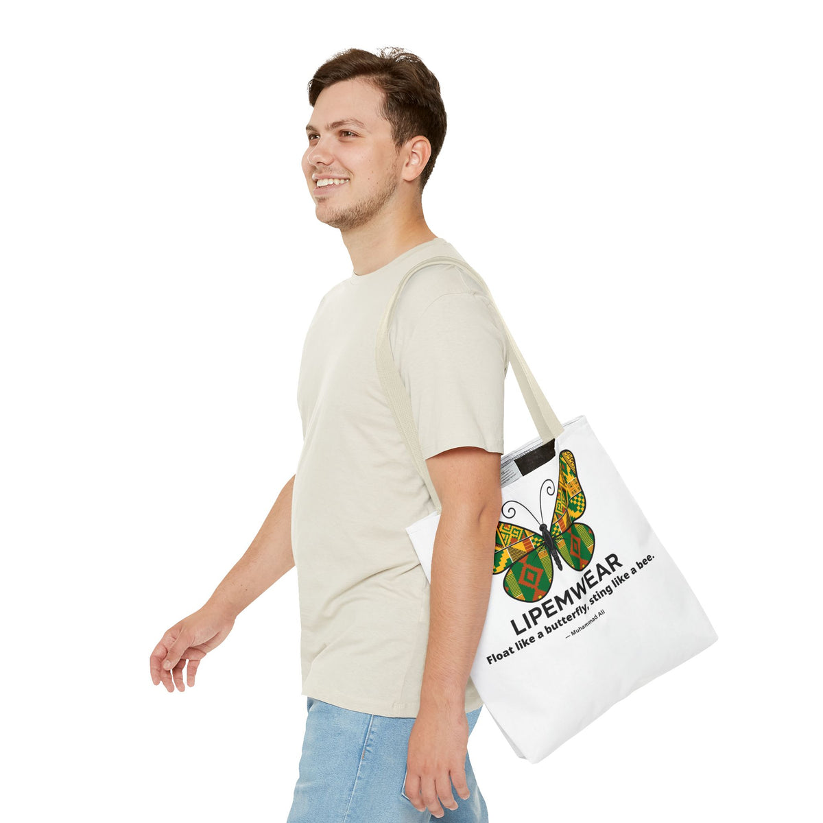 Lipemwear Kente Butterfly Tote Bag