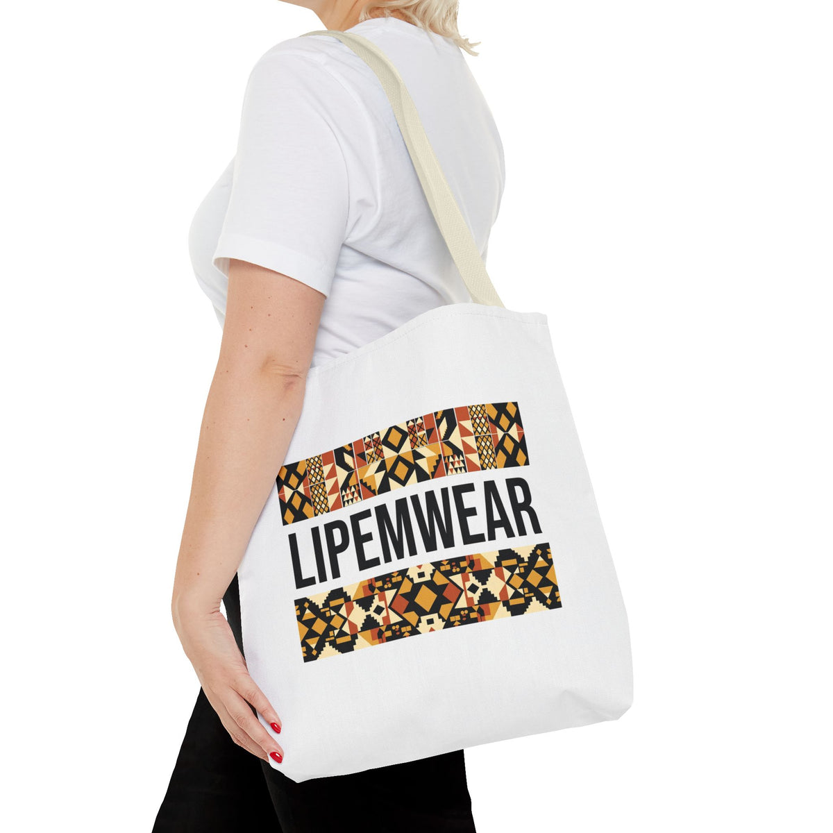 Lipemwear Kente Wordmark Tote Bag