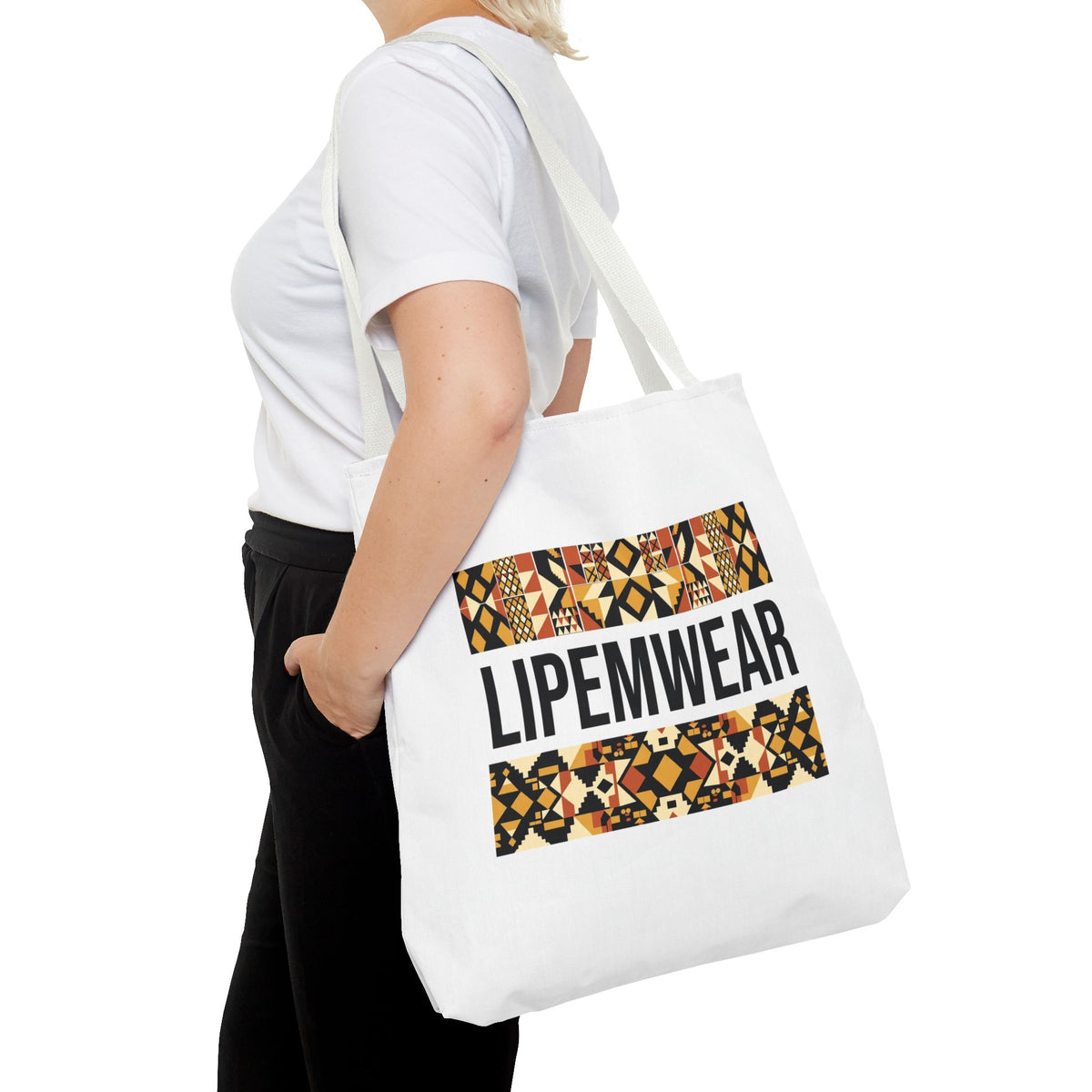 Lipemwear Kente Wordmark Tote Bag