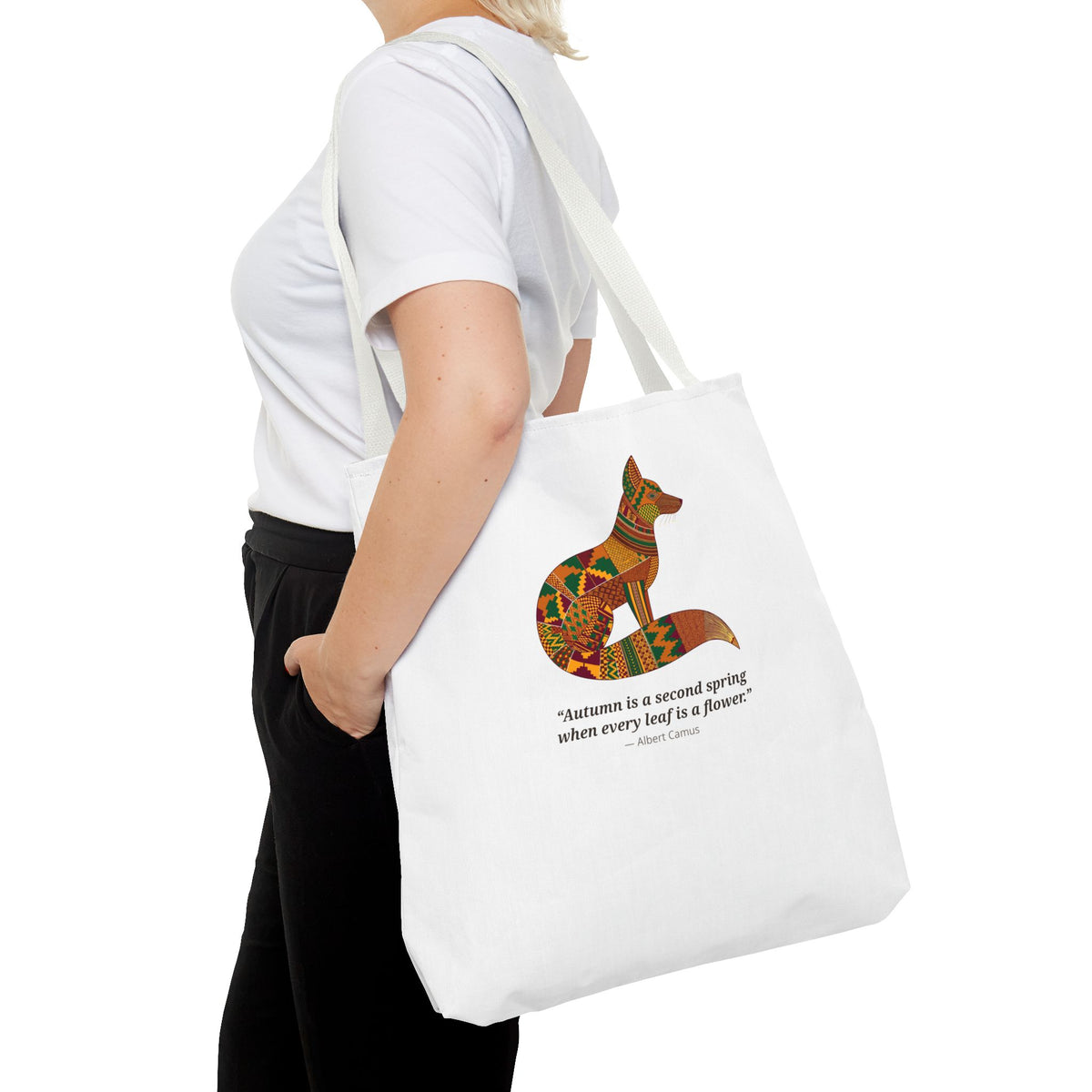 Kente Fox Tote Bag