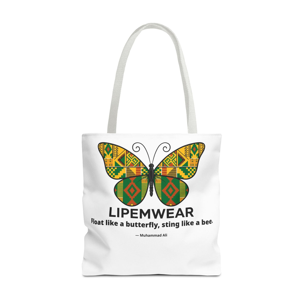 Lipemwear Kente Butterfly Tote Bag