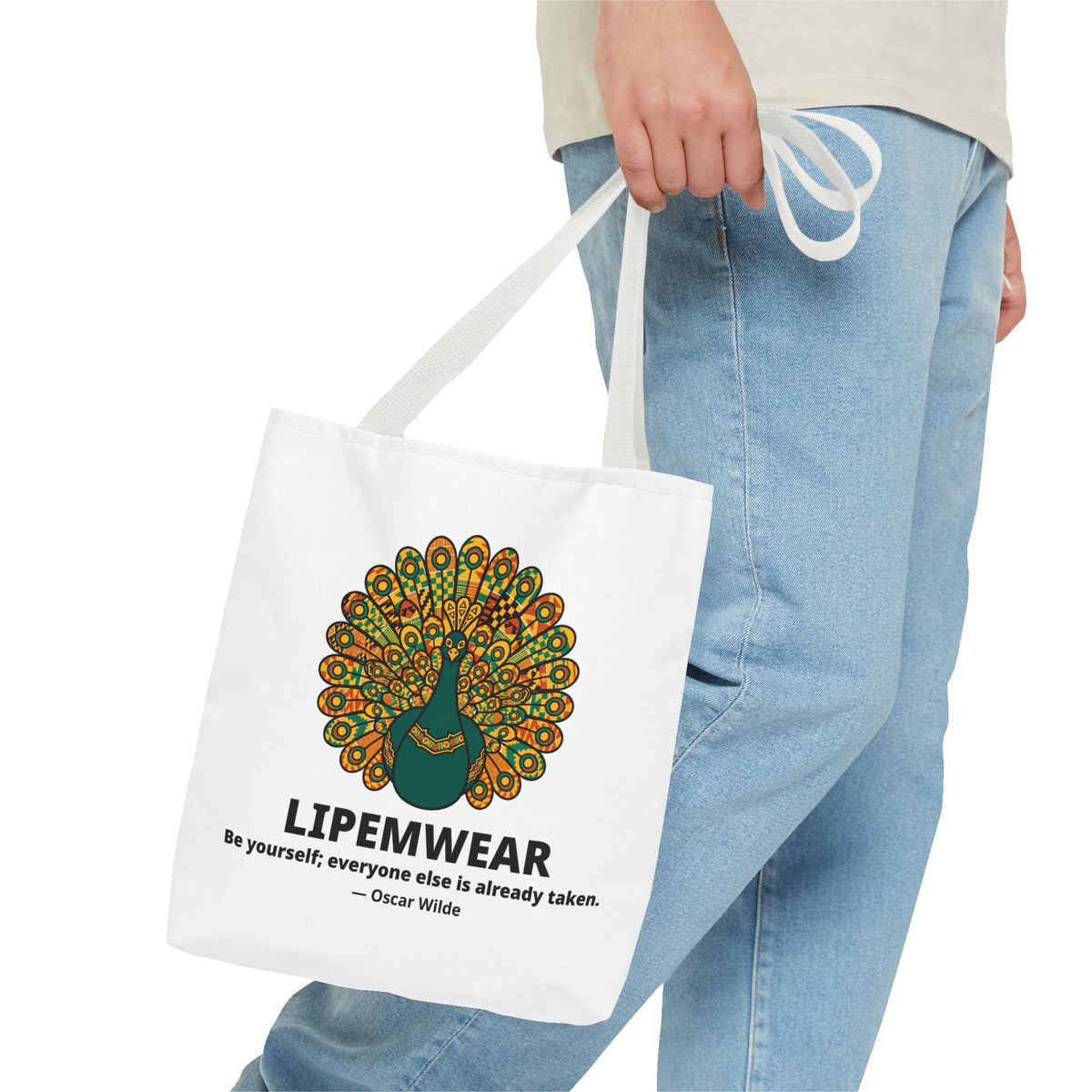 Lipemwear Kente Peacock Tote Bag