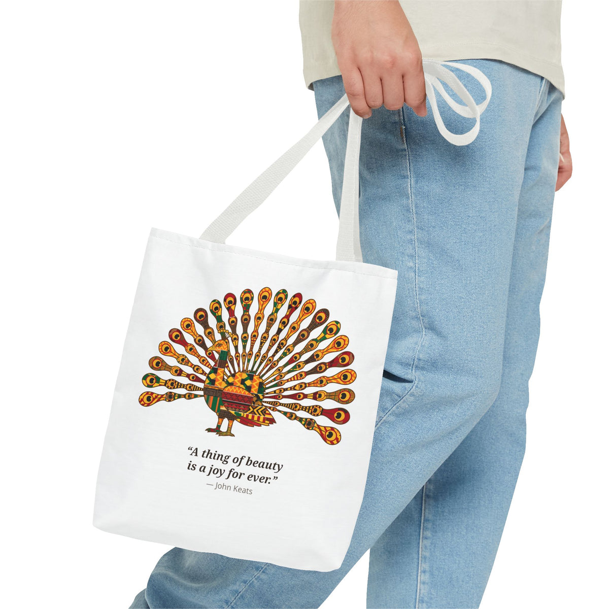 Kente Peacock Tote Bag