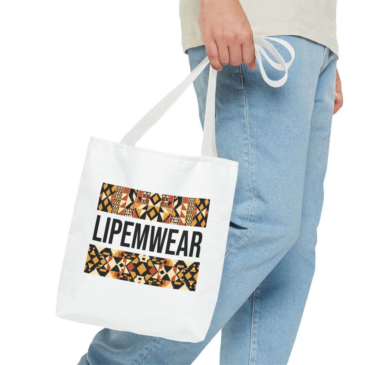 Lipemwear Kente Wordmark Tote Bag