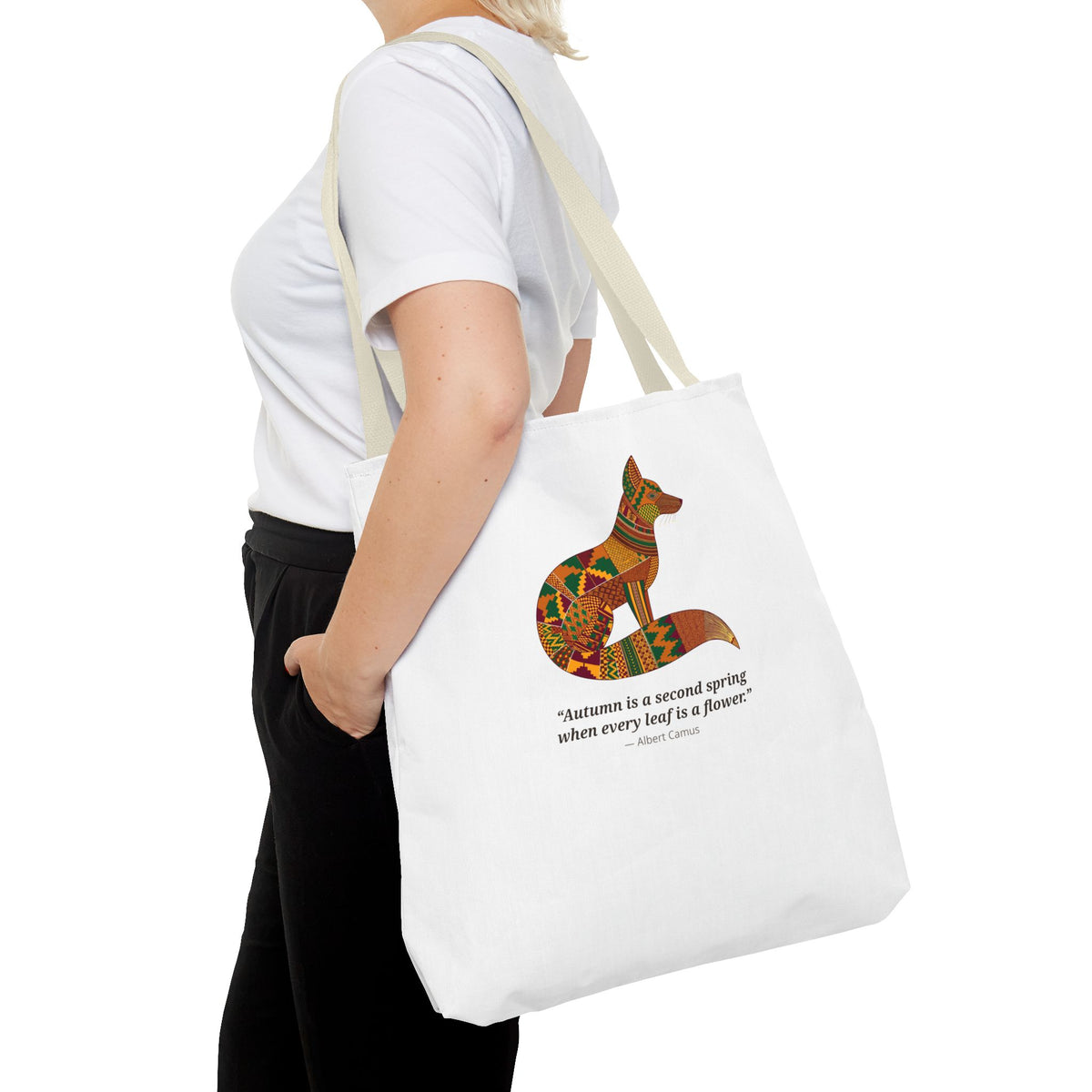 Kente Fox Tote Bag