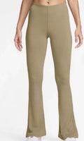 Nike Sportswear Ribbed Flare Leggings Womens XL Tan High Waisted FQ2113-297