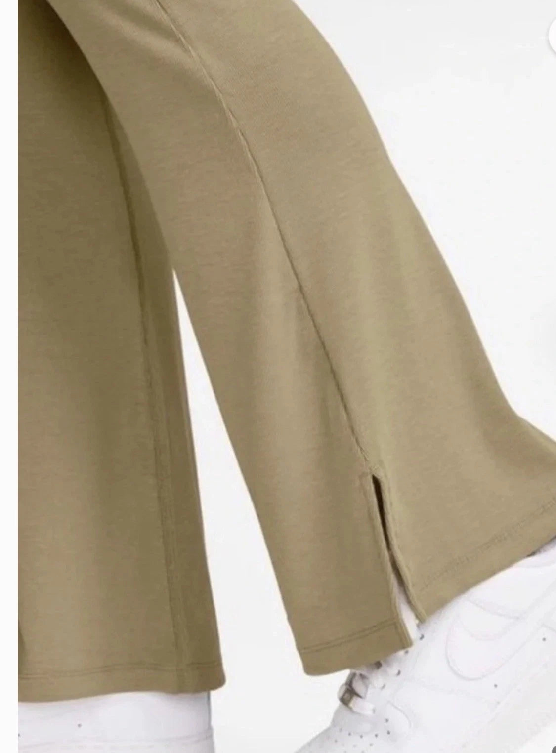 Nike Sportswear Ribbed Flare Leggings Womens XL Tan High Waisted FQ2113-297