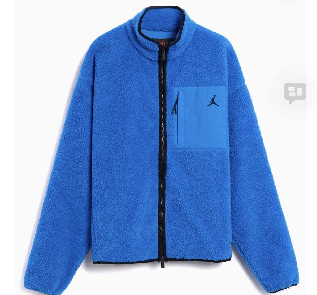 Nike Air Jordan Flight High-Pile Sherpa Jacket Mens XL Blue NWT HV0778-406