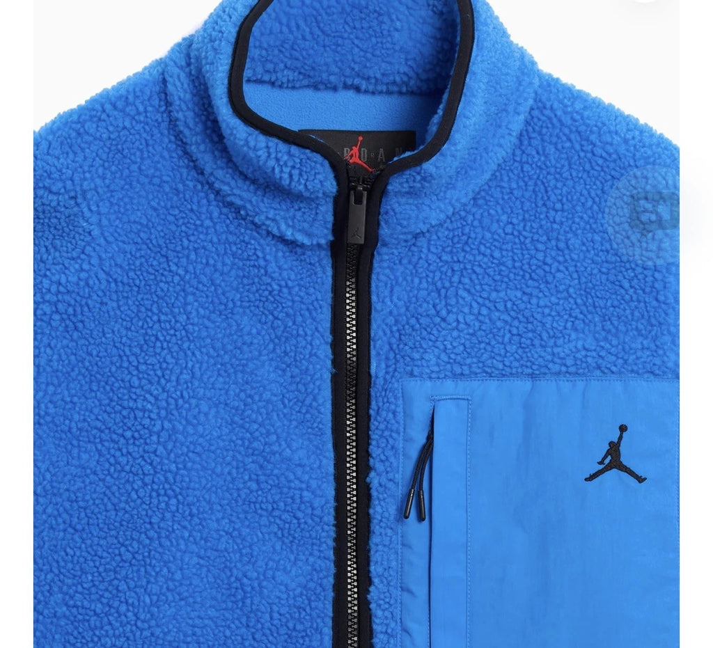Nike Air Jordan Flight High-Pile Sherpa Jacket Mens XL Blue NWT HV0778-406