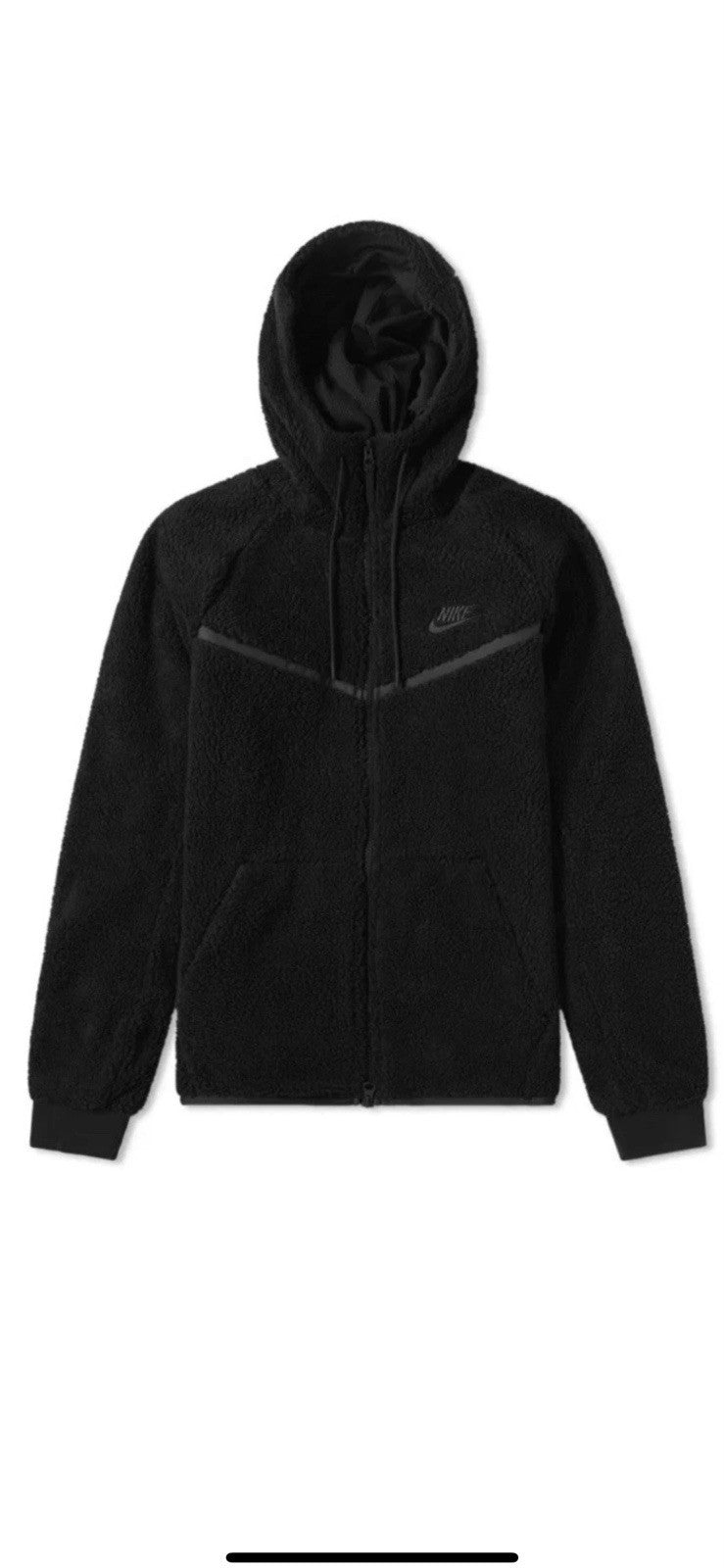 Size S Nike Tech Sherpa Fleece Wind Runner Full Zip Hoodie Black AQ2767-010