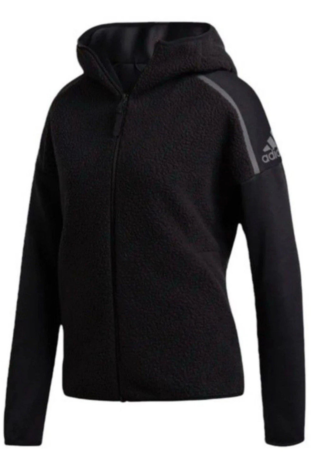 adidas Z.N.E. Full-Zip Fleece Hooded Jacket Mens Black Large DM7756