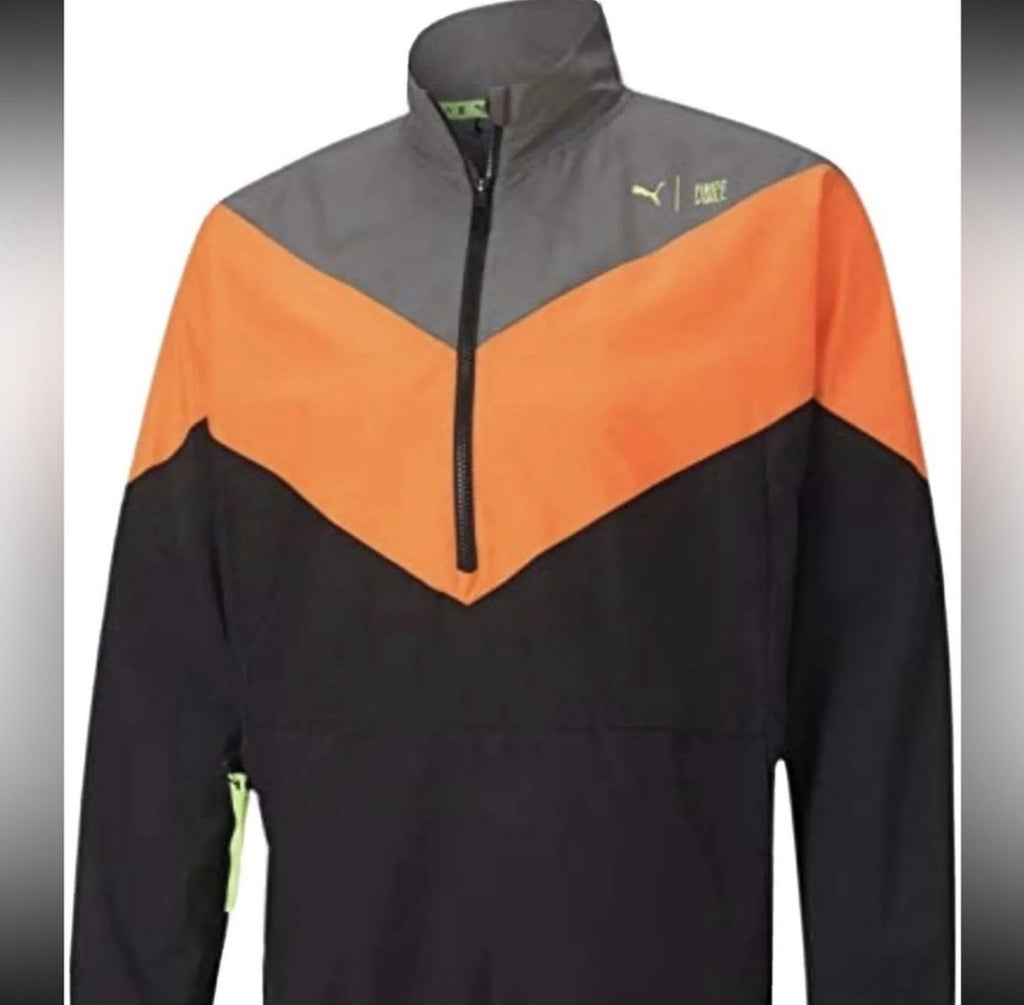 Puma x First Mile Train FM Xtreme Woven Jacket Grey Orange Black Size M NWT $100