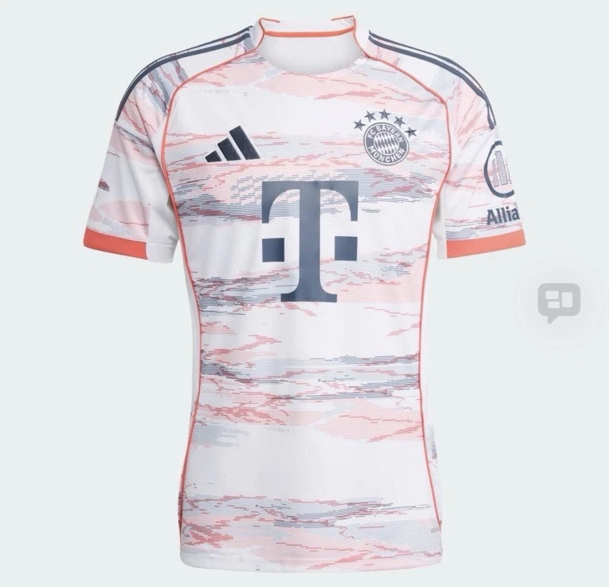 adidas FC Bayern 25/26 Away Soccer Jersey Mens White Slim Fit Aeroready JJ2143