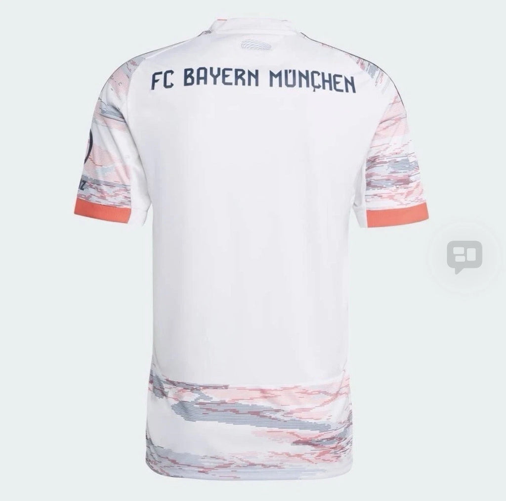 adidas FC Bayern 25/26 Away Soccer Jersey Mens White Slim Fit Aeroready JJ2143