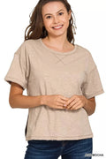 Zenana Cotton Slub Short Sleeve Tee