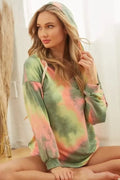 BiBi Tie Dye Terry Hoodie With Twill Tape Drawstring