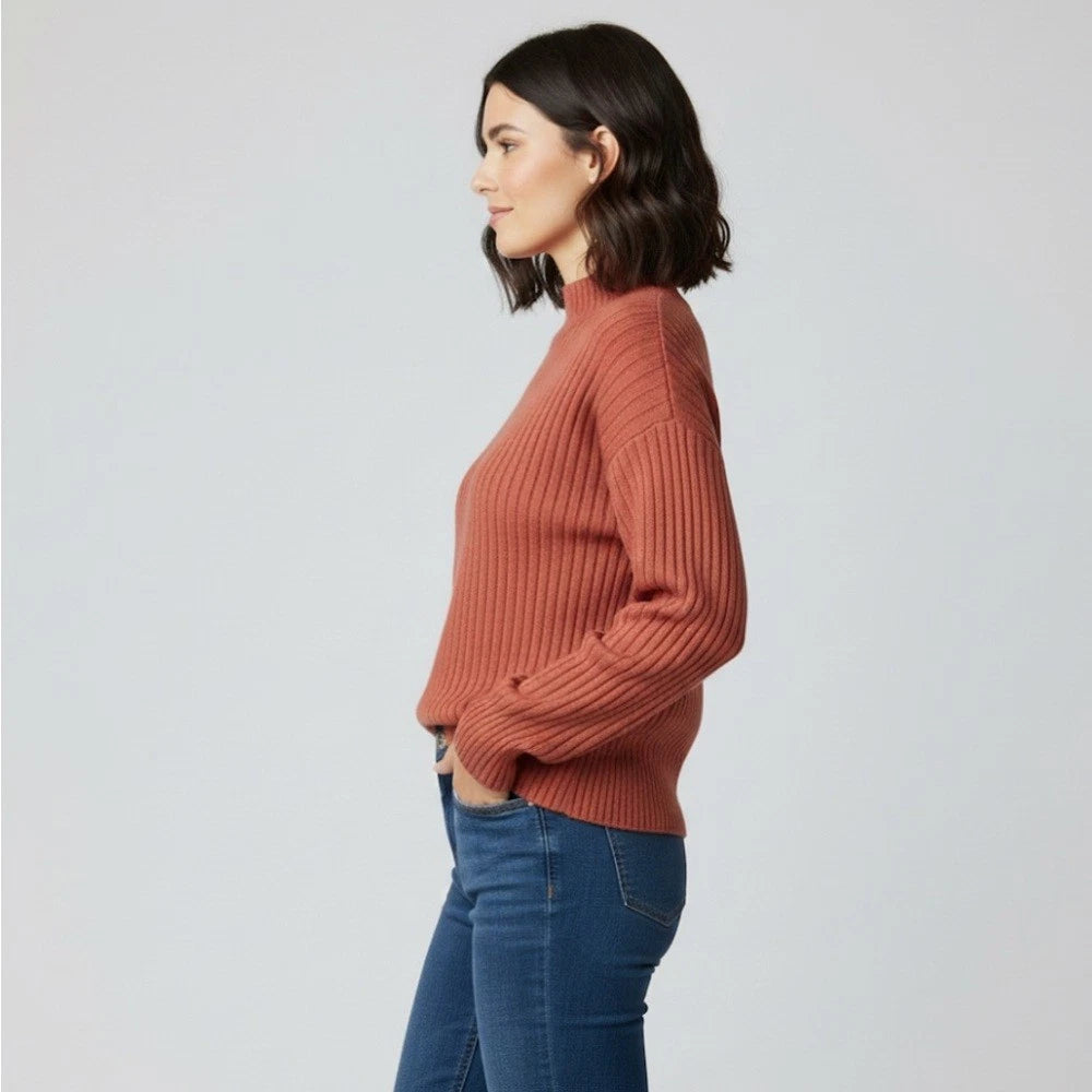 NWT Zaful Womens Coral Red Knit Pullover Sweater One Size Casual Fall