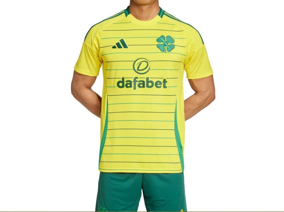 adidas Celtic FC Soccer Jersey Mens XL Yellow/Green Patch Aeroready IU1315