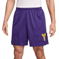 Nike Men's Purple Mesh Kobe Basketball Shorts Yellow Logo Drawstring Athletic