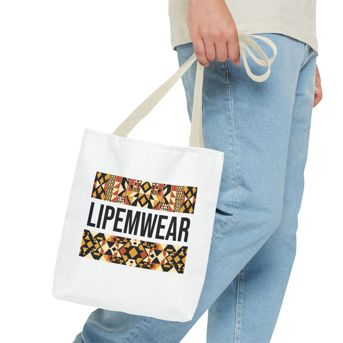 Lipemwear Kente Wordmark Tote Bag
