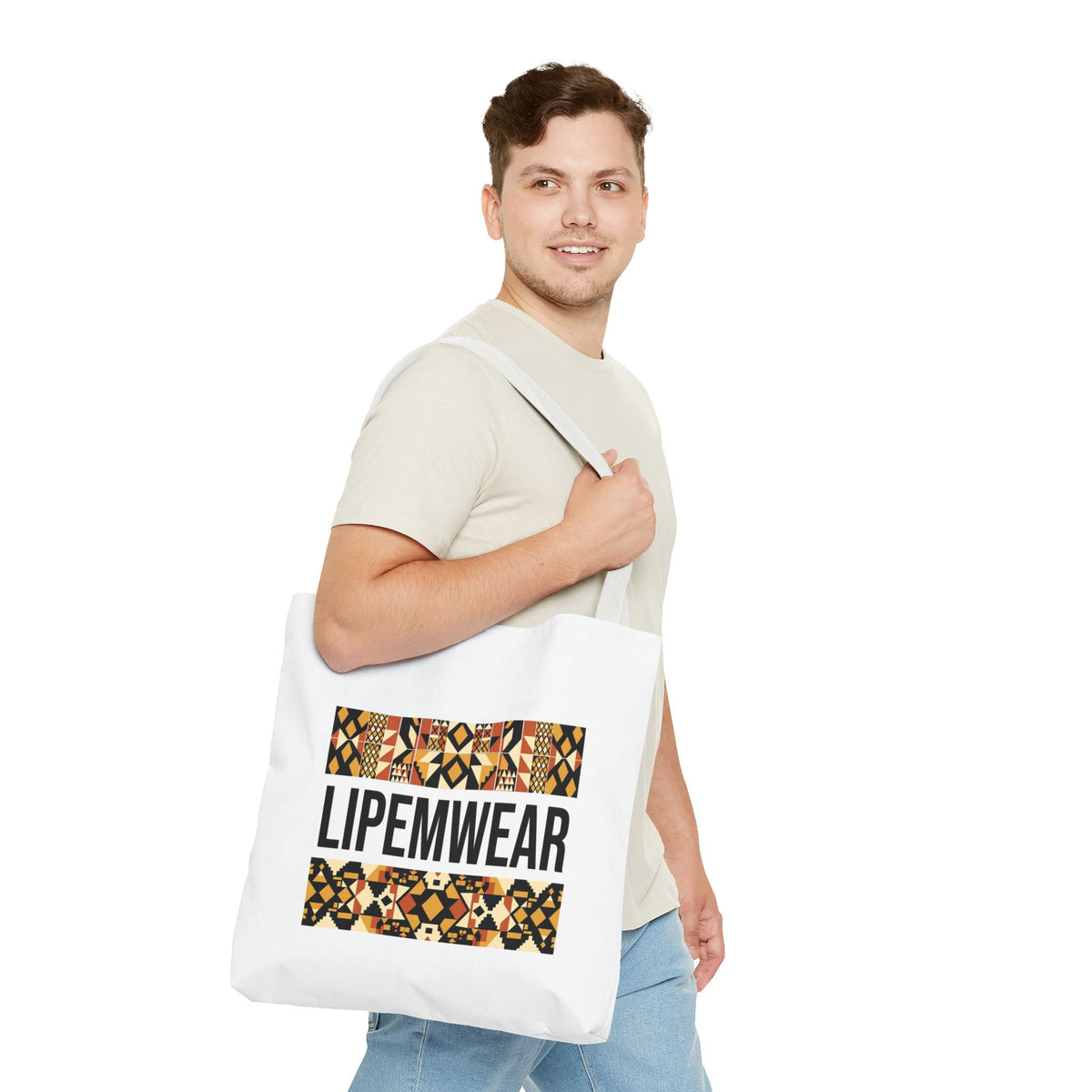 Lipemwear Kente Wordmark Tote Bag