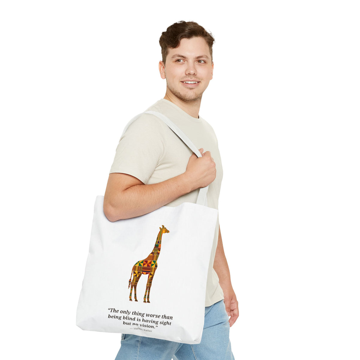 Kente Giraffe Tote Bag